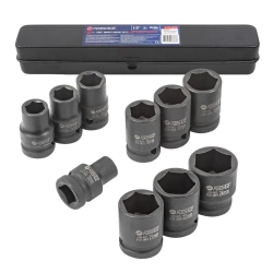 Набор головок ударных 10пр.1/2''(6-гран)(10,12,13,14,16,17,19,21,22,24,мм), в металл. кейсе Forsage F-4109-5MPB