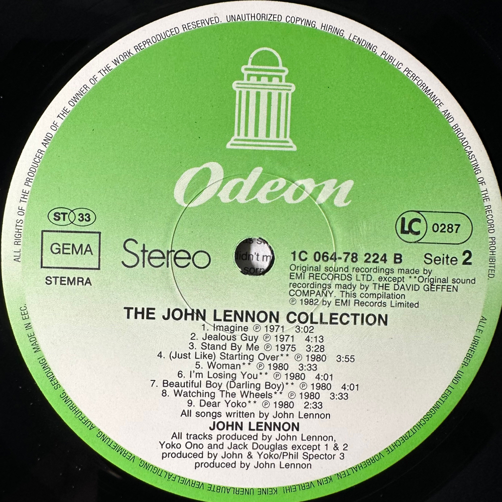 John Lennon - The John Lennon Collection (Германия 1982г.)