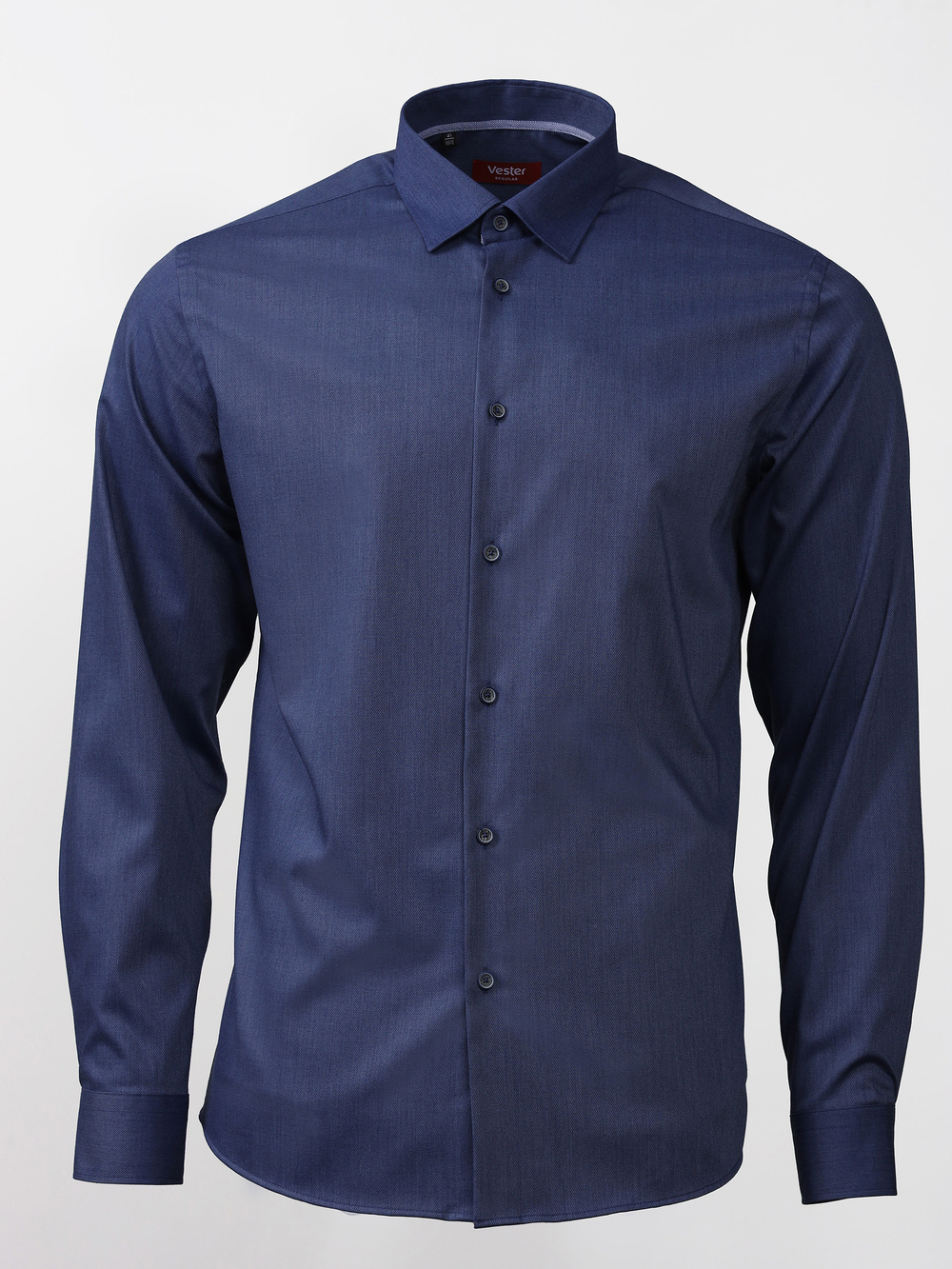 Сорочка мужская VESTER длинный рукав, цвет тено-синий 54618 17