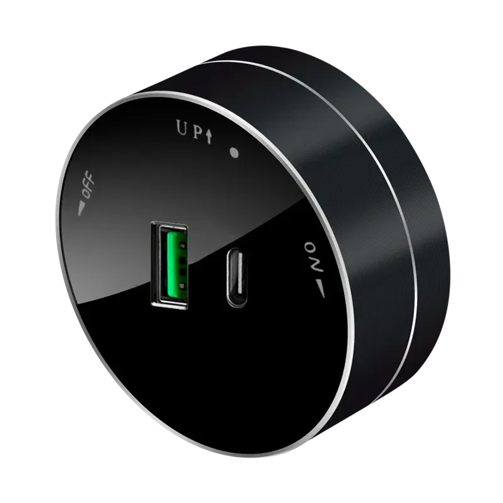 MULTITRACK Розетка 2хUSB (тип А+С) 18 Вт, 5 В/3 А АНТРАЦИТ