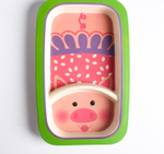 Тарелка детская из бамбука, цвет и рисунок МИКС 4591215