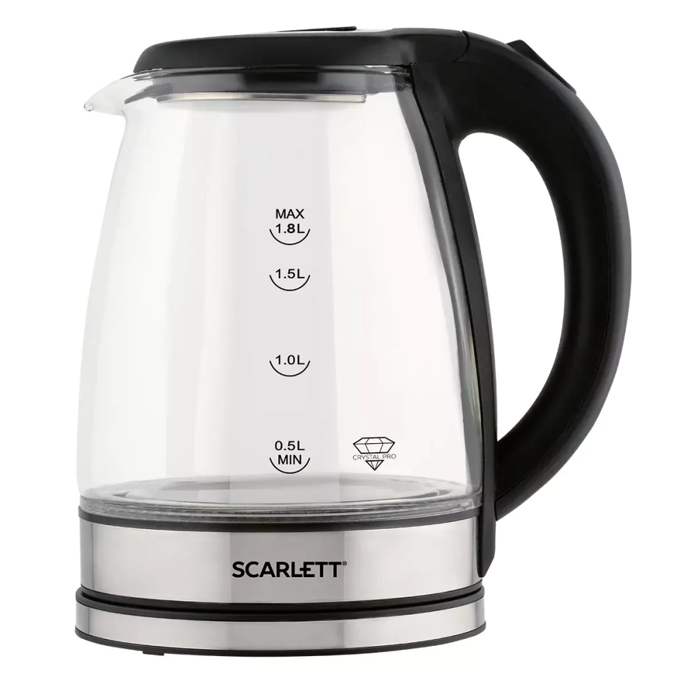 Электрический чайник Scarlett SC-EK27G88, 1800 Вт, 1.8 л, прозрачный