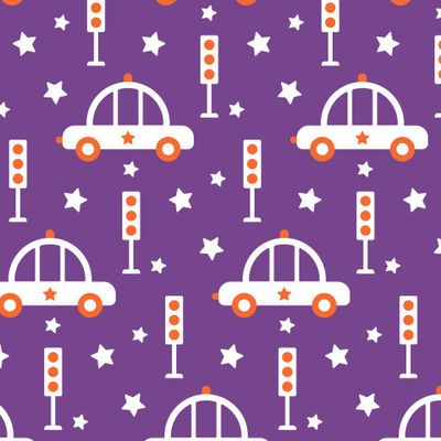 Buy kids fabric police car purple