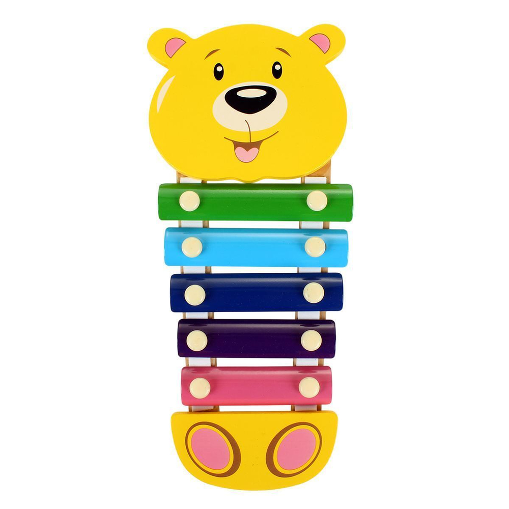 Металлофон деревянный сова 5 звуков, коробка C-41631