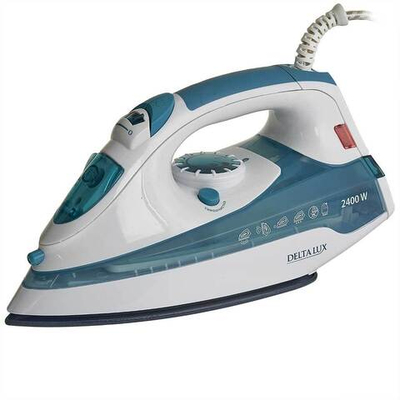 Утюг электрический 2400 Вт DELTA LUX DL-710 белый с серо-голубым