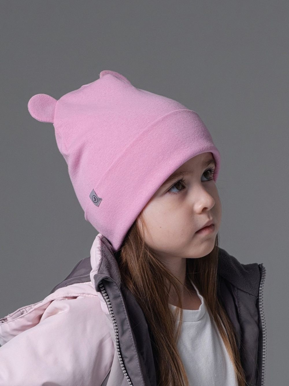 Шапка трикотажная (Безе/Розовый) ТЕДДИ