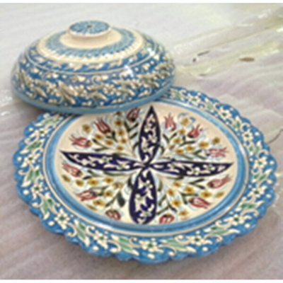 Блинница большая Qora galam Риштанская керамика 20*17см