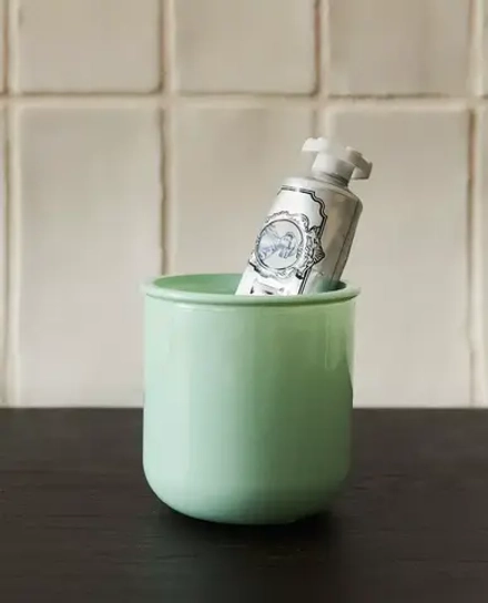 ZARA HOME СТЕКЛЯННЫЙ СТАКАН ДЛЯ ЗУБНЫХ ЩЕТОК, ЗЕЛЕНЫЙ