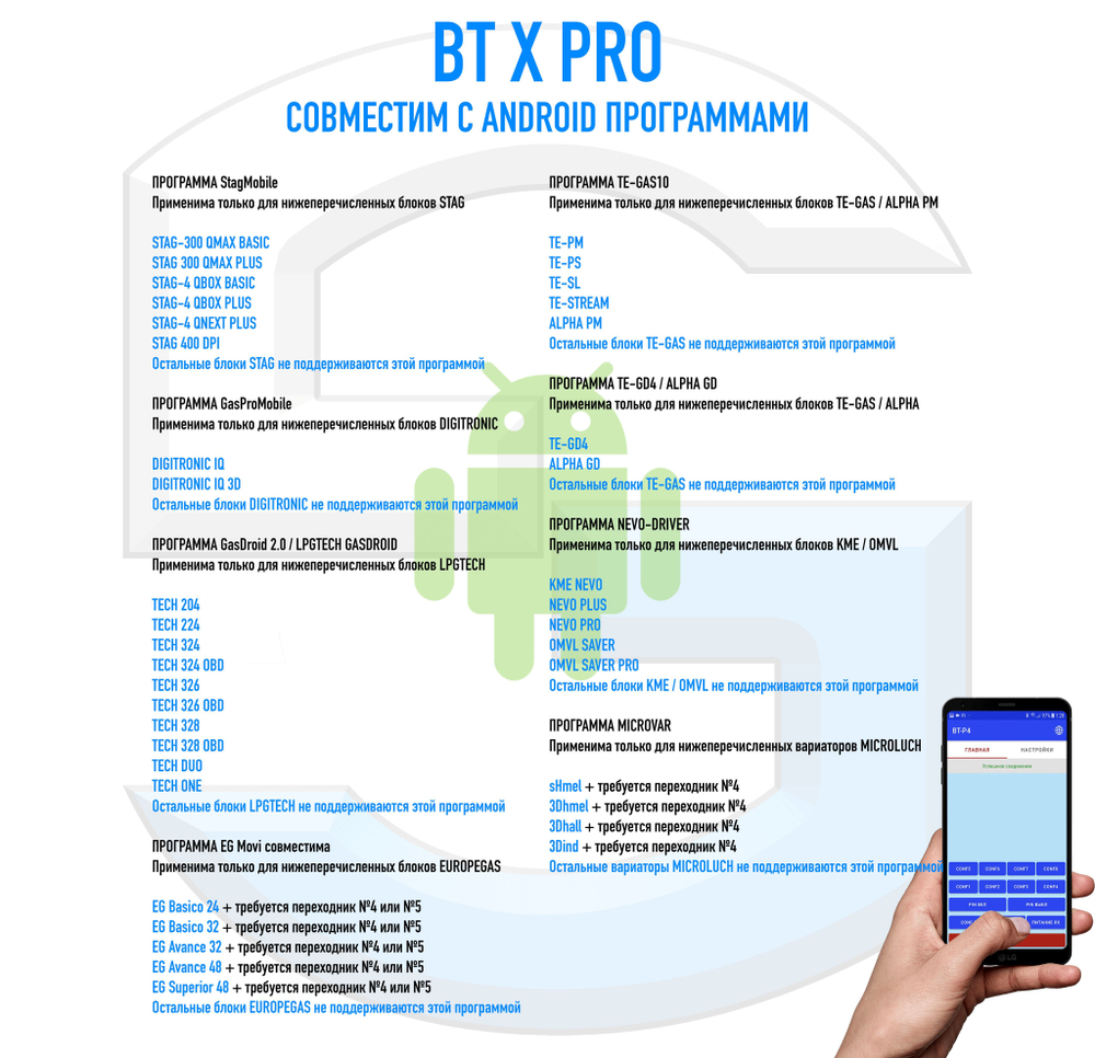 Bluetooth для ГБО УНИВЕРСАЛЬНЫЙ BT X PRO (9 режимов)