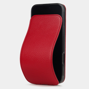 Чехол iPhone 16 Pro Max натуральная кожа козы, красного цвета