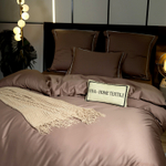 Комплект постельного белья Однотонный Сатин Премиум широкий кант на резинке OCPKR030