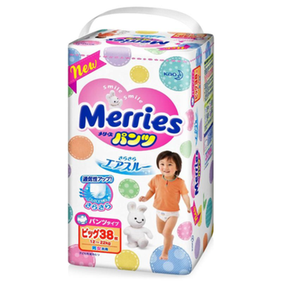 MERRIES Трусики-подгузники 12-22 кг. (38 шт.) XL/3, шт