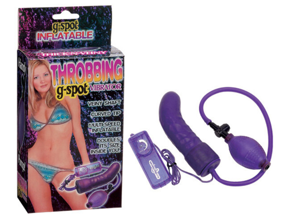 Надувной вибро-фаллос для G-точки Throbbing G-Spot Vibrator (15 см, фиолетовый) (Цвет: фиолетовый)