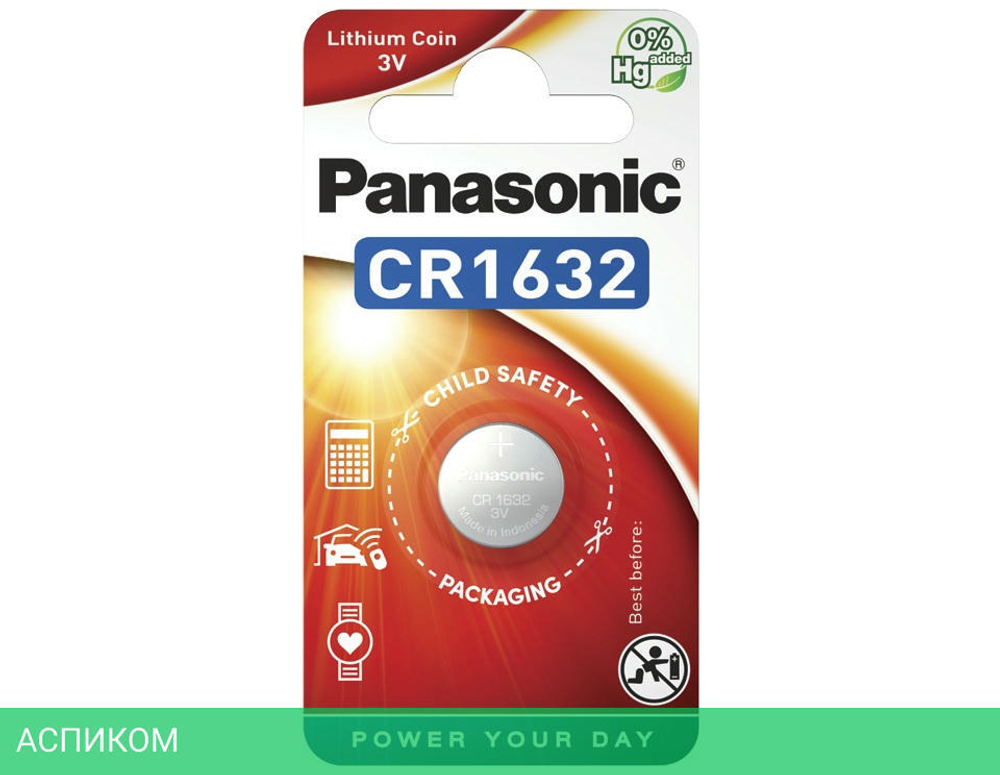 Батарейка Panasonic Lithium CR1632 BL1 (CR-1632EL/1B)