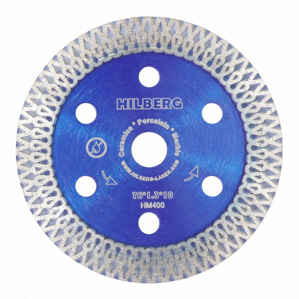 Диск алмазный отрезной 76*10 Hilberg Турбо ультратонкий х-тип HM400