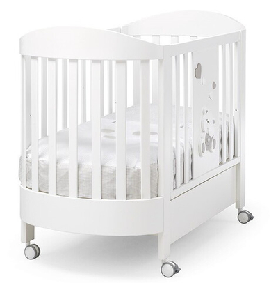 Детская кровать Erbesi Mirtillo овальная с матрасом белый