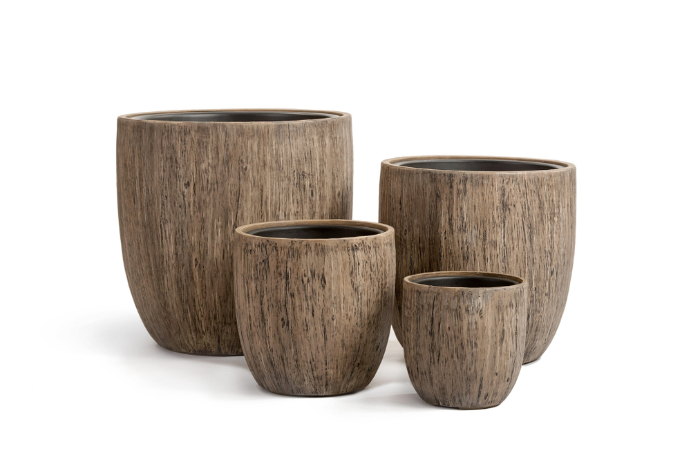 Кашпо TREEZ Effectory Wood Округлый конус Светлый дуб д-40 см, в-39 см 41.3317-03-012-WB-40