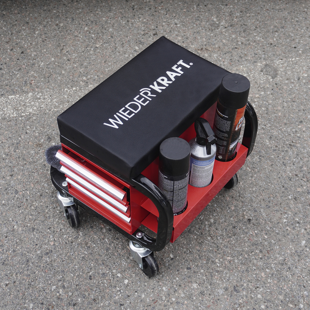 WDK-86032 Табурет механика с 3 инструментальными ящиками, г/п 110 кг