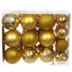 Набор ёлочных украшений «Wish» 6 см + 4 см (53 предмета), Золото