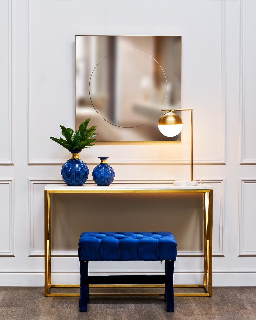 Консоль Garda Decor Bianco Namibia матовое золото 47ED-CST023GOLD