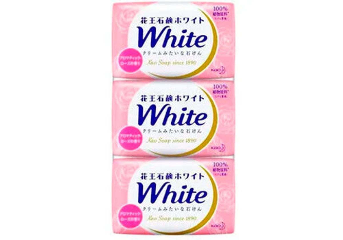 Туалетное мыло KAO "White" увлажняющее с ароматом роз, 3шт