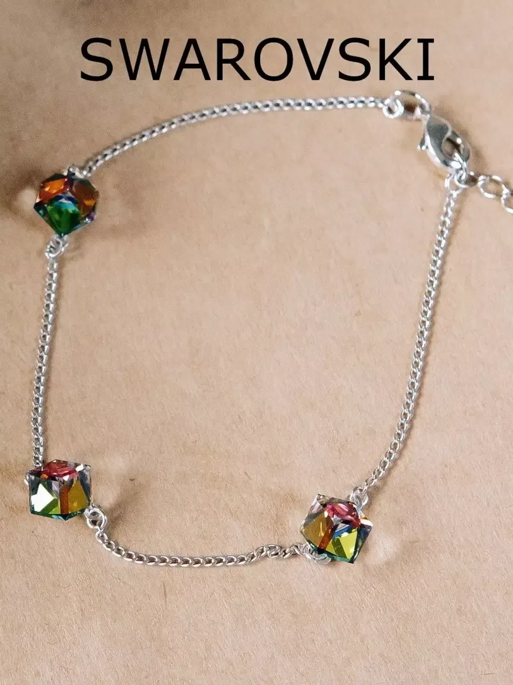 Браслет Миражи с зелеными кристаллами-хамелеонами Swarovski