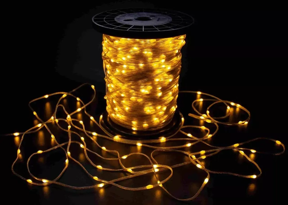 Светодиодная гирлянда Краса 200 м., 2000 LED, 24V, жёлтый, статика, прозрачный провод, Teamprof (TPF-CR200-24V-T/Y)