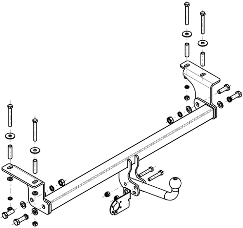 Фаркоп на NISSAN QASHQAI, QASHQAI+2 (2007-2014, 2010-2014) (без электрики, паспорт/сертификат в комплекте) Автос.NS 13