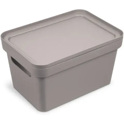 Корзина для хранения с крышкой «Фортуна», цвет коричнево-серый, 27*19*15см С745КСЕР