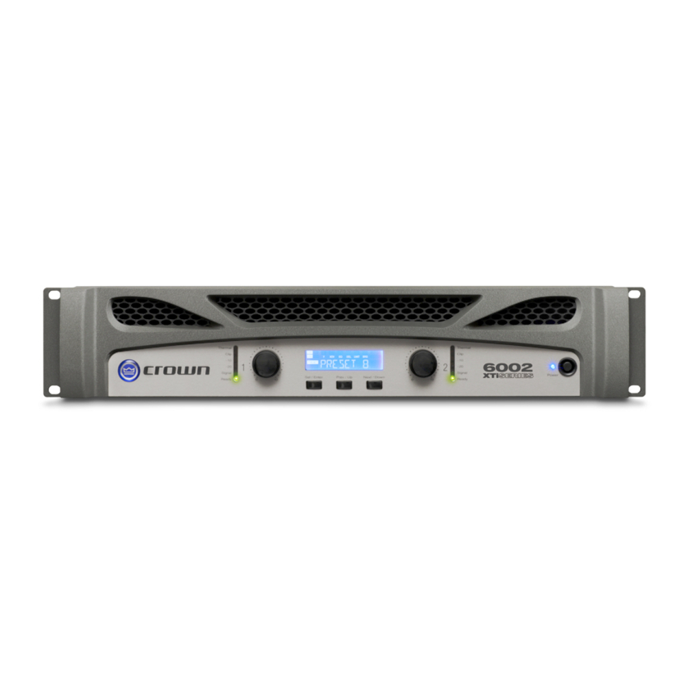 Crown XTi6002 усилитель с DSP:2x3000W/2-ohm, 2x2100W/4-ohm,2x1200W/8-ohm. Мост:6000W/4-ohm, 4200W/8-