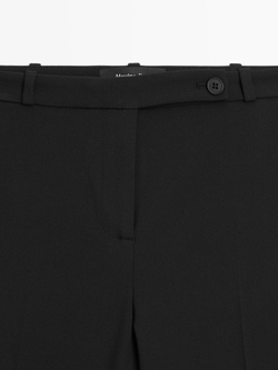 Massimo Dutti Брюки из 100% хлопка с эластичными манжетами, черный