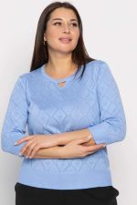 Блуза Нежный узор (голубая) Б14937-18М LT Collection
