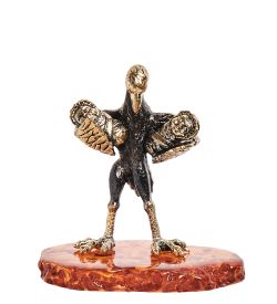 Народные промыслы AM-1799 Фигурка «Аист» (латунь, янтарь)