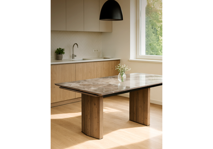 Стол стеклянный Woodville Монерон 200(260)х100х77 каталония, орех кантри