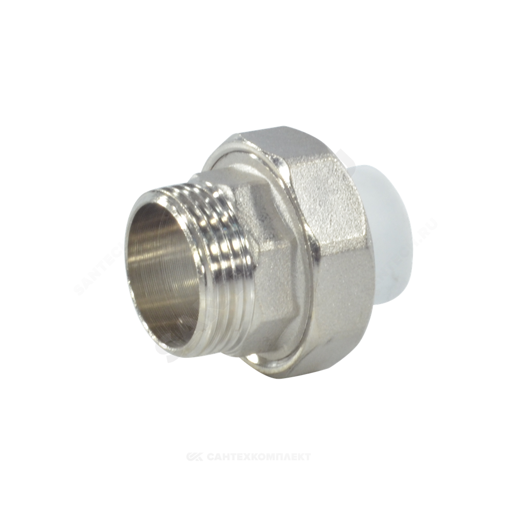 Муфта PP-R комбинированная разъемная белая Дн 20х1/2" НР RTP (РосТурПласт) 10640