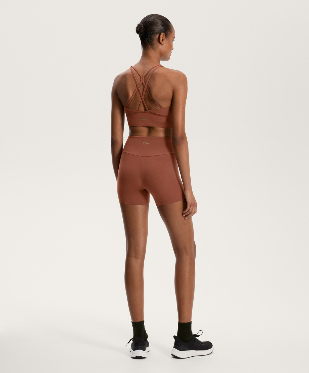 OYSHO Облегающие шорты Comfortlux с высокой посадкой длиной 10 см, терракотовый