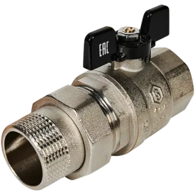 Кран шаровой STOUT полнопроходной 1 1/4" с американкой (бабочка)