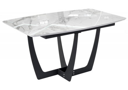 Стол деревянный Woodville Миссандея белый мрамор, графит