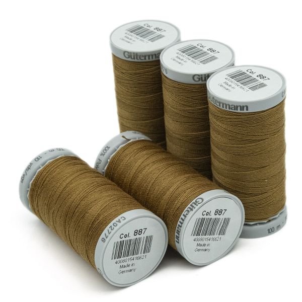 Нитки суперкрепкие Gutermann Extra Strong M782 №40 (100 метров), 5 кат. | 887 бежево-горчичный