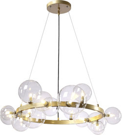 Подвесная люстра Crystal Lux AGATA SP15 V2 GOLD/TRANSPARENTE