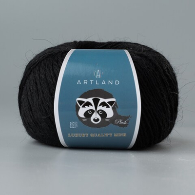 Пряжа "Норка" длинноворсовая Luxury, пух норки-70 % нейлон-30 %, чёрный