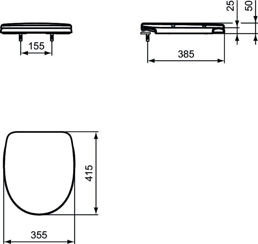 Сидение с крышкой, дюропласт Ideal Standard EUROVIT W301801  с функцией плавного закрытия