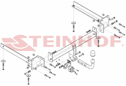 Фаркоп Steinhof A-057 для Audi A8 в т.ч. Quattro, в т.ч. S8 11/2002-02/2010(паспорт и сертификат в комплекте)(без электрики)