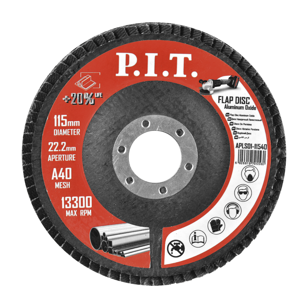 (ХОС) Круг лепестковый шлифовальный P.I.T. 115x22,2 мм, A40 (APLS01-11540)