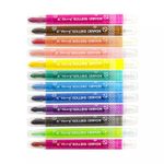 Мелки восковые Yalong 12 цв., "Rolling Crayon", пластиковый прозрачный корпус с рисунком и выдвижным механизмом, упаковка ПВХ, европодвес