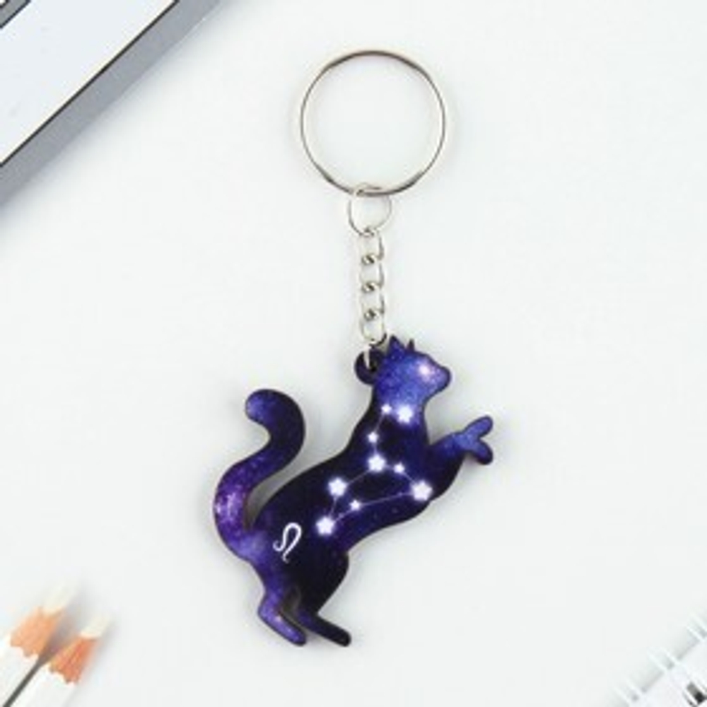 Брелок деревянный "Лев", кот,  4,5 х 6  см 10167624