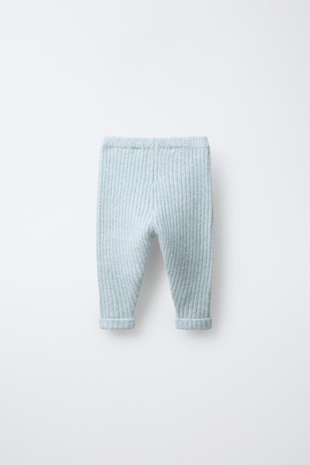 ZARA ЛЕГИНСЫ ИЗ РУБЧАТОГО ТРИКОТАЖА, ВОДЯНИСТО-ЗЕЛЕНЫЙ