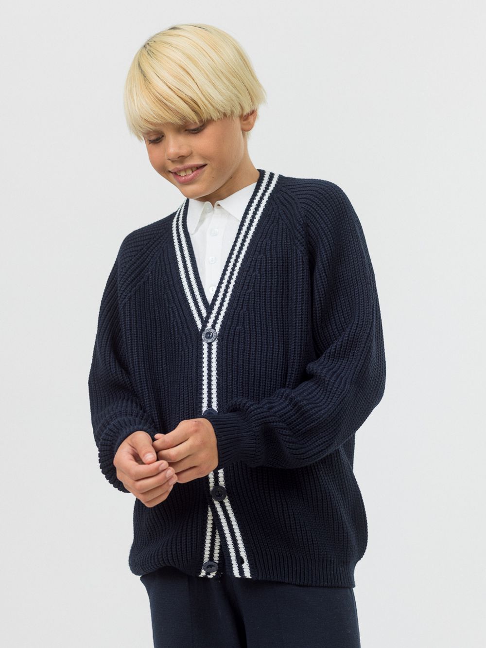 Кардиган для мальчика на пуговицах AT891-1M синий