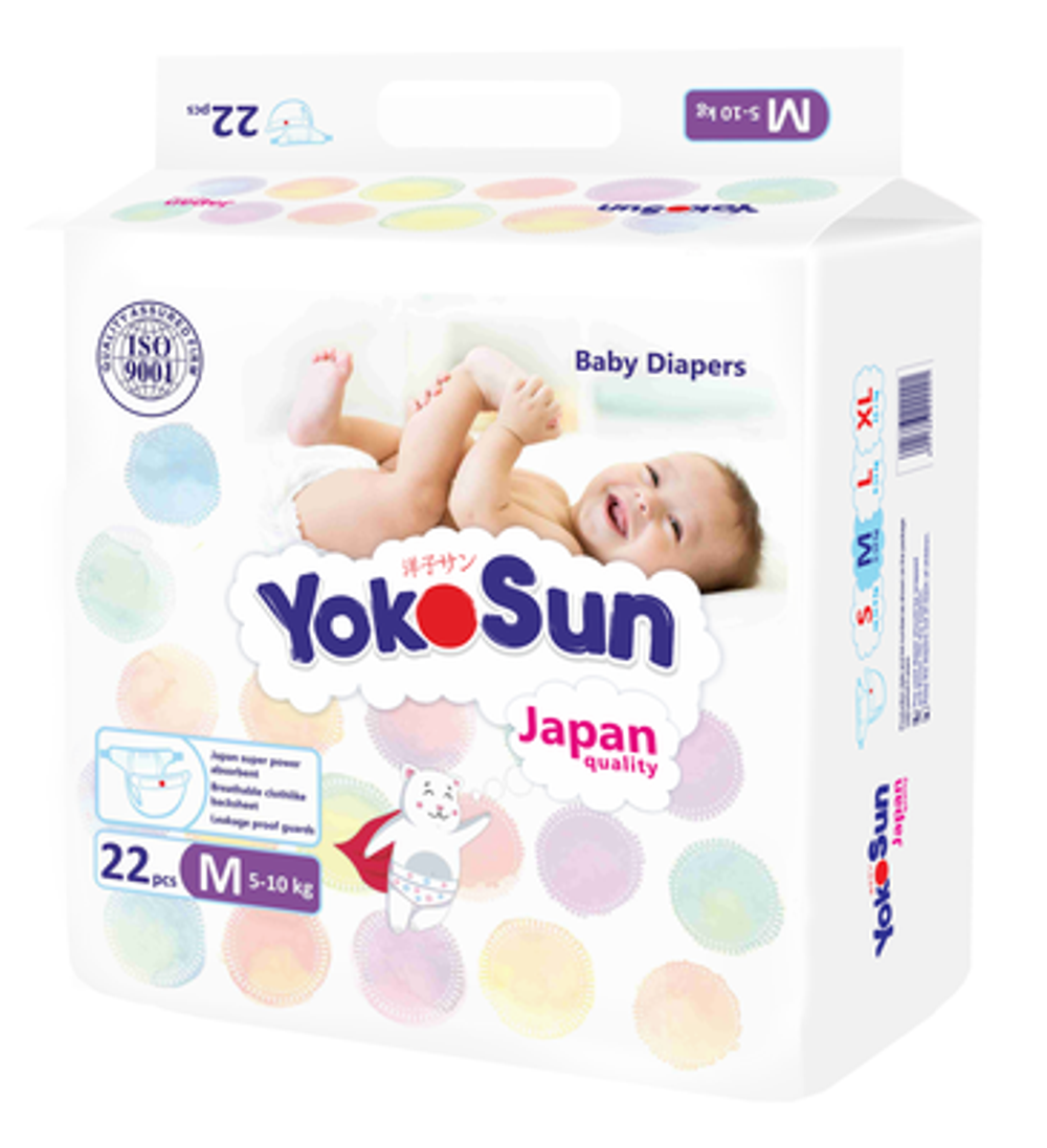 Подгузники YokoSun на липучках S (до 6  кг) 26 шт
