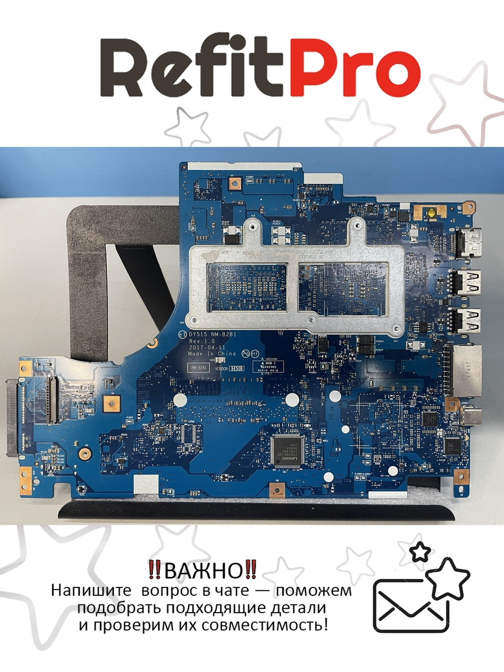 Материнская плата для ноутбука Lenovo Legion Y520-15IKBA 81WY i5-7300H Radeon 530 4G BL WIN (5B20P22986), оригинал